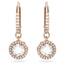 Swarovski Una Drop-Ohrhänger, Rundschliff, Pavé, Weiß, Roségold-Legierungsschicht