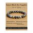 Landorilo Handmade Echte Naturstein Perlen Heilsteine Armband Damen Herren, 8MM Runde Edelsteine Yoga Armbänder, Glücksarmband, Kreative Schmuck Geschenke(Sunset Black Dot Sapphire)