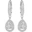 Swarovski Angelic Ohrringe, Rhodinierte Ohrhänger in Tropfenform mit Funkelndem Weißen Kristall und Klassischem Kristallpavé