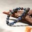 Landorilo Handmade Echte Naturstein Perlen Heilsteine Armband Damen Herren, 8MM Runde Edelsteine Yoga Armbänder, Glücksarmband, Kreative Schmuck Geschenke(Sunset Black Dot Sapphire)