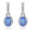 Swarovski Una Drop-Ohrhänger, Blaue und Rhodinierte Ohrringe mit Strahlenden Swarovski Kristallen
