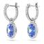 Swarovski Una Drop-Ohrhänger, Blaue und Rhodinierte Ohrringe mit Strahlenden Swarovski Kristallen
