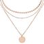 BONNYBIRD® Layering Kette Rosegold Damen Ketten Set Schlichte Kette Rosegold Boho Kette Damen Feine Halskette Edelstahl Mehrreihige Kette mit Anhänger Kette Boho