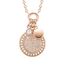 Fossil Halskette Für Frauen Klassiker, Gesamtlänge: 460mm + 50mm Verlängerung Kette / Anhänger: 14mm X 16mm Rose Gold Edelstahl Halskette, JF03265791