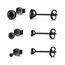 USEEDOVIA Ohrstecker Silber 925 Damen, 3 Paar Klein Sterling Silber Ohrringe Schwarz Set mit Schwarz Zirkonia Knorpel Funkelnd Schmuck Geschenke für Damen Herren 2/3/4mm