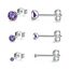 USEEDOVIA Ohrstecker Silber 925 Damen, 3 Paar Klein Sterling Silber Ohrringe Set mit Lila Violett Zirkonia Knorpel Funkelnd Amethyst Schmuck Geschenke für Damen Herren 2/3/4mm