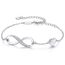 Infinity Armband Damen 925 Sterling Silber Rosegold or Edelstahl, Unendlichkeit Herz Armbänder Kristallen Armkette Valentinstag Muttertag Geburtstags Weihnachten Geschenk für Sie Frauen Freundin mama