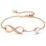 Infinity Armband Damen 925 Sterling Silber Rosegold or Edelstahl, Unendlichkeit Herz Armbänder Kristallen Armkette Valentinstag Muttertag Geburtstags Weihnachten Geschenk für Sie Frauen Freundin Mama