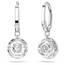 Swarovski Una Ohrringe, Rund, Weiss, Rhodiniert