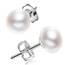 Damen Perlen Ohrringe 925 Sterling Silber 10mm Button weiß Süßwasser Perlen Ohrstecker