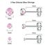 USEEDOVIA Ohrstecker Silber 925 Damen, 3 Paar Klein Sterling Silber Ohrringe Set mit Pink Zirkonia Rose Knorpel Funkelnd Schmuck Geschenke für Damen Herren 2/3/4mm