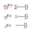 USEEDOVIA Ohrstecker Silber 925 Damen, 3 Paar Klein Sterling Silber Ohrringe Set mit Pink Zirkonia Rose Knorpel Funkelnd Schmuck Geschenke für Damen Herren 2/3/4mm