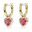 Swarovski Chroma Ohrhänger, Rote und Vergoldete Ohrringe mit Herz-Motiv und Strahlenden Swarovski Kristallen