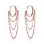 Reffeer Solide 925 Sterling Silber Kette Tropfen Ohrringe Creolen für Frauen Teen Creolen Quaste Kette Huggie Baumeln Ohrringe (C-Rose Gold Plated)