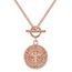BONNYBIRD® Kompass Kette Damen Rosegold Edelstahl Halskette mit Anhänger Wasserfest Knebelverschluss Goldkette Schmuck Frauen Coin Panzerkette Vergoldet Goldschmuck Layering Sommer Accessoire