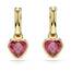 Swarovski Chroma Ohrhänger, Rote und Vergoldete Ohrringe mit Herz-Motiv und Strahlenden Swarovski Kristallen