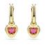 Swarovski Chroma Ohrhänger, Rote und Vergoldete Ohrringe mit Herz-Motiv und Strahlenden Swarovski Kristallen