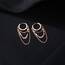 Reffeer Solide 925 Sterling Silber Kette Tropfen Ohrringe Creolen für Frauen Teen Creolen Quaste Kette Huggie Baumeln Ohrringe (C-Rose Gold Plated)