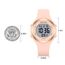 GOLDEN HOUR Digital Uhr Damen 5ATM Wasserdichte Sport Chronograph Mit Silikonarmband - Elegant Sportliche Armbanduhr Mit Datum Und Leuchtend Leicht Ablesbarem Zifferblatt - Champagne