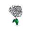 PANDORA Moments Funkelnde Blühende Rose Charm aus Sterling Silber mit Zirkonia, Kompatibel Moments Armbändern, 793201C01