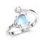 MILACOLATO Ring Silber 925 Damen Mondstein Ring Verstellbar Mondstein Ringe Silber Vintage Ringe Frauen Keltisches Dreieck Zirkonia Rings Oval Rund Herz Edelstein Rings Schmuck Für Sie Mit Geschenkbox