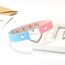 JewelryWe Schmuck Damen Choker Leder Halsband Gothic Punk Lolita Herz Sklave Kragen Halskette 32-38cm Erstellbare Zweifarbig Collier Kette, Blau Pink