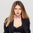 JewelryWe Schmuck Damen Choker Halsband Leder Spitze Halskette Gothic Punk Lolita Herz Collier Kette verstellbare Schnalle Kragen Halsketten für Frauen Mädchen Rosa