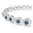 Swarovski Una Angelic Armband, Rhodiniertes Damenarmband mit Blauen Kristallen und Weißem Kristallpavé, Mit Faltverschluss, Armbandlänge: 16.5-19 cm, Armbandbreite: 0.6 cm