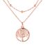 Lydreewam Lebensbaum Kette für Damen 925 Sterling Silber Baum des Lebens Doppel Layered Halskette mit Geschenkbox für Geburtstag Muttertag Weihnachten, verstellbar 40+5cm (Rosegold)