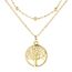 Lydreewam Lebensbaum Kette für Damen 925 Sterling Silber Baum des Lebens Doppel Layered Halskette mit Geschenkbox für Geburtstag Muttertag Weihnachten, verstellbar 40+5cm (Gold)