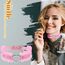 JewelryWe Schmuck Damen Choker Halsband Leder Spitze Halskette Gothic Punk Lolita Herz Collier Kette verstellbare Schnalle Kragen Halsketten für Frauen Mädchen Rosa