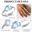 MILACOLATO Ring Silber 925 Damen Mondstein Ring Verstellbar Mondstein Ringe Silber Vintage Ringe Frauen Keltisches Dreieck Zirkonia Rings Oval Rund Herz Edelstein Rings Schmuck Für Sie Mit Geschenkbox