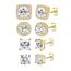 DOCHAIS Ohrringe Gold Silber 925 Ohrstecker Damen Herren 14 Karat Vergoldet Gold Silber Ohrstecker 925 Set Hypoallergene Zirkonia Ohrringe 6-10 mm, Schmuck Geschenke für Frauen Männer