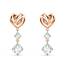 Swarovski Lifelong Heart Drop-Ohrhänger, Herz, Weiß, Roségold-Legierungsschicht