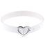 JewelryWe Schmuck Damen Choker Halsband Leder Halskette Gothic Punk Lolita Herz Collier Kette verstellbare Schnalle Kragen Halsketten für Frauen Mädchen Weiß