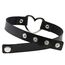 JewelryWe Schmuck Damen Choker Halsband Halskette, Leder Legierung 33-40cm Erstellbare Punk Lolita Herz Collier Kette, Rosa Silber