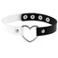 JewelryWe Schmuck Damen Choker Leder Halsband Gothic Punk Lolita Herz Sklave Kragen Halskette 32-38cm Erstellbare Zweifarbig Collier Kette, Schwarz Weiß