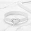 JewelryWe Schmuck Damen Choker Halsband Leder Halskette Gothic Punk Lolita Herz Collier Kette verstellbare Schnalle Kragen Halsketten für Frauen Mädchen Weiß