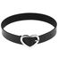 JewelryWe Schmuck Damen Choker Halsband Leder Halskette Gothic Punk Lolita Herz Collier Kette verstellbare Schnalle Kragen Halsketten für Frauen Mädchen Schwarz