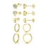 Ecripe 5 Paar 925 Sterling Silber Ohrringe Set für Frauen, 3 Paar 14K Gold Mini Ohrstecker 2 Paar Creolen mit Cubic Zirkonia, Hypoallergene Klein Knorpel Ohrringe für Mädchen