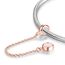 GW 925 Sterling Silber Gummi Spacer Stopper Bead Charm Sicherheitskette für Armbänder (Rose-Gold)