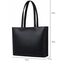 MEEGIRL Damen Henkeltaschen, Einfache Handtaschen PU Leder Tote Shopper Bag für Arbeit, Schule, Einkauf mit Reißverschluss und Innentasche (Schwarz)