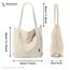 KALIDI Cord Tasche Damen Umhängetasche mit Reißverschluss Wasserdicht Tote Bag mit Taschenfach Groß Shopper Tasche Handtasche Schultertaschen für Arbeit Büro Reisen Einkaufen Schule (white)