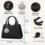 IGOLUMON Handtasche Damen Mittelgroß Tasche Leder Henkeltasche Damen-Henkeltaschen Tote Bag Handtaschen Taschen Schultertaschen Umhängetasche Schultertasche Damenhandtaschen Schwarz