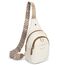 OSOCE Crossbody Damen Klein Brusttasche PU Leder Sling Bag Diebstahlsicher Crossbag Damen Schulterrucksack Vielseitige Umhängetasche für Reisen und mehr in Braun Weiß und Schwarz