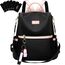 Leathario Rucksakck Damen klein,Diebstahlsicher Cityrucksack,Wasserdichtere Rucksackhandtasche,Eleganter Tagesrucksack für Büro,Pendeln,Arbeit,Backpack Women für Reisen,Einkaufen,Schwarz