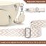 Rorimyth Bauchtasche Damen Beige Umhängetasche Damen Klein Veganes Leder Handtasche Crossbody Bag Gürteltasche Brusttasche Hüfttasche