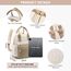 LOVEVOOK Rucksack Damen Klein, Wasserdicht Cityrucksack Handtasche 2 in 1 mit USB Ladeanschluss, Mini Tasche Daypack Backpack Women Elegant für Freizeit Schule Reisen Arbeit, Khaki Beige