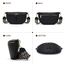 Vezluax 30x20cm umhängetasche Damen Bauchtasche Damen Groß Vegan Leder Crossbody Bag stylisch Frauen mit breitem Gurt Schwarz