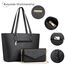 Bagsure Handtasche Damen Schultertasche Handtaschen Tragetasche Damen 4-teiliges Set für Büro Schule Einkauf Reise Geschenk (Schwarze)